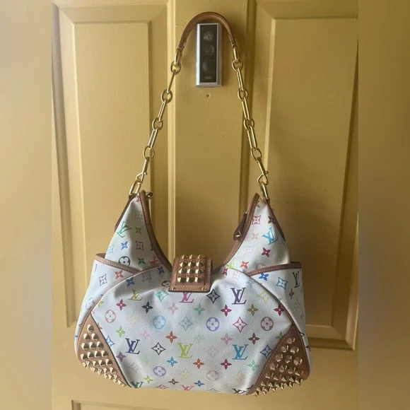 🏆LV Takashi Murakami Chrissie MM multicolor bag, Brass chain straps Limited Edt - Picture 4 of 14